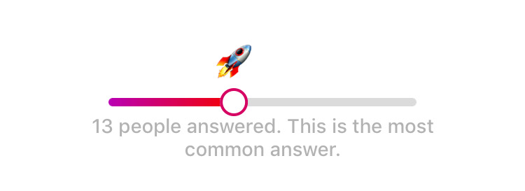 rocket emoji emoji slider showing most people thought the slider is not actually cool